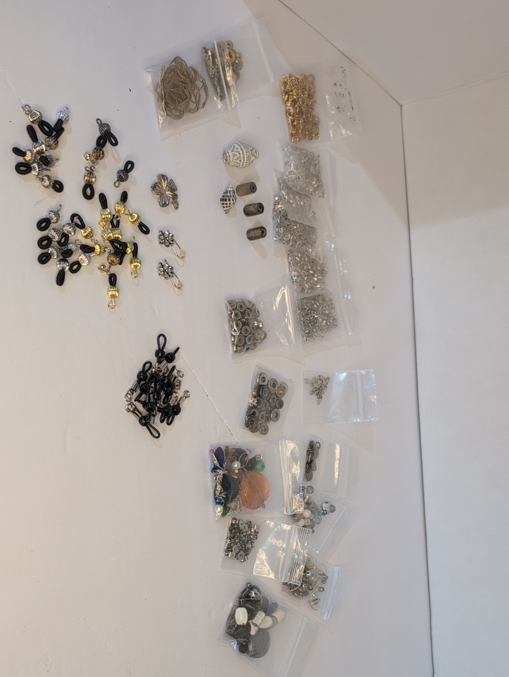 Mixed Jewelry Findings/ Jewelry Maki and Charms Assortment - Black, Gold, Silver